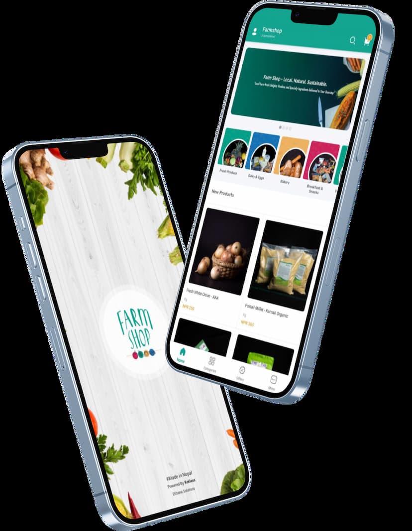 Farm Shop App mockups
